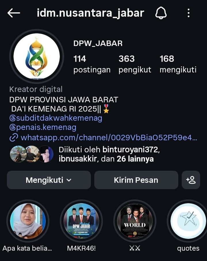 akun resmi IDM Nusantara Jawa Barat
